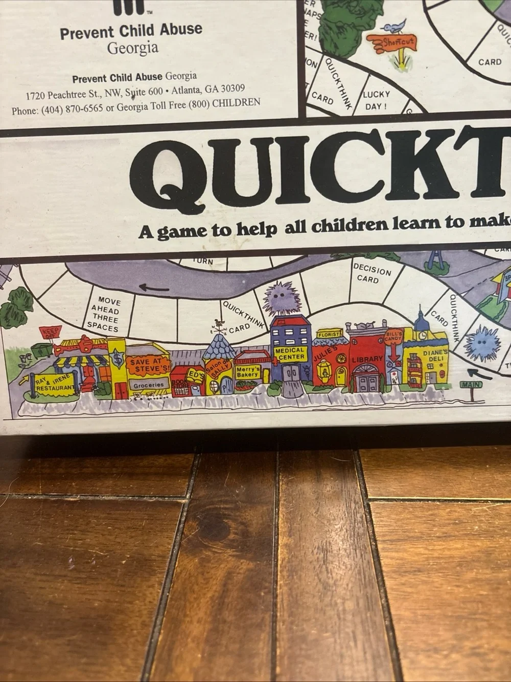 QuickThink Educational Board Game - White Box Vintage 1990 Prevent Child Abuse